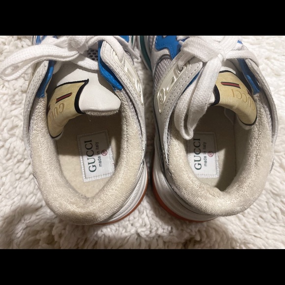 New Gucci Ultrapace Leather & Mesh Sneaker,White - Picture 2 of 8